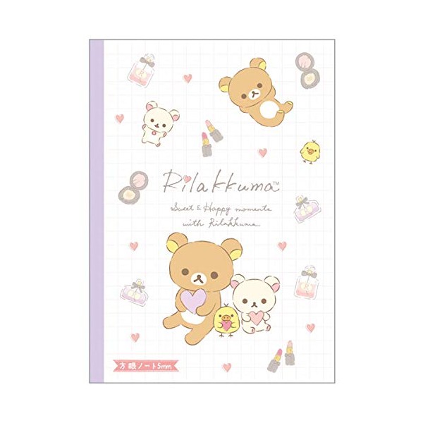 San-x Square Notebook, 0.2 inch (5 mm), B5 Rilakkuma