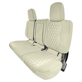 FH Group Custom Fit Seat Covers for 2022-2024 Nissan Frontier, Car Seat Covers Rear Row Set, Nissan Accessories, Solid Beige Ultraflex Neoprene Seat Covers, Waterproof Car Seat Covers for Pickup Truck