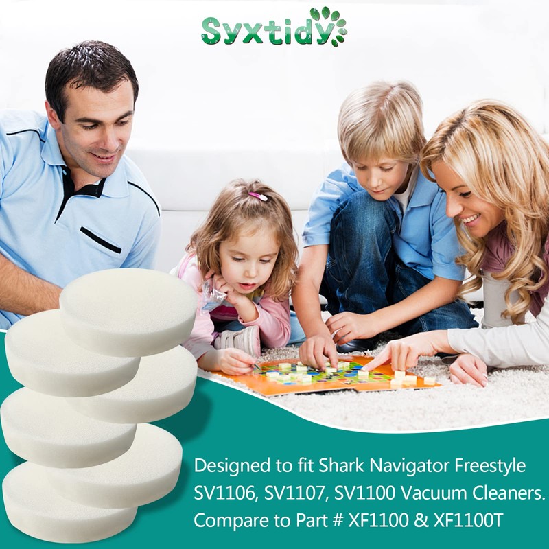 Syxtidy Filter Replacement for Shark Navigator Freestyle SV1106, SV1107, SV1100,SV1112