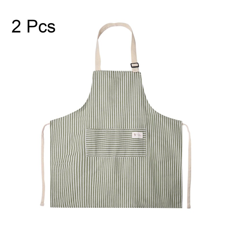 sourcing map 2 Pack Kitchen Cooking Aprons 75x68cm Adjustable Bib