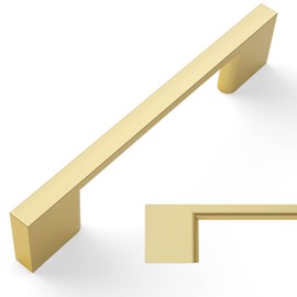 Amerdeco 10 Pack Brushed Gold Cabinet Pulls 3-3/4 Inch(96MM) Hole Centers Kitchen Cabinet Handles Cabinet Hardware Kitchen Handles for Cabinets Cupboard Handles Drawer Pulls AM008