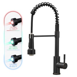 GIMILI Oil Rubbed Bronze Kitchen Faucet with Pull Down Sprayer Single Hole LED Sink Faucet, Suitable for Farmhouses, RV, Laundry Room, Outdoor, and Campers. Llave para fregadero de cocina