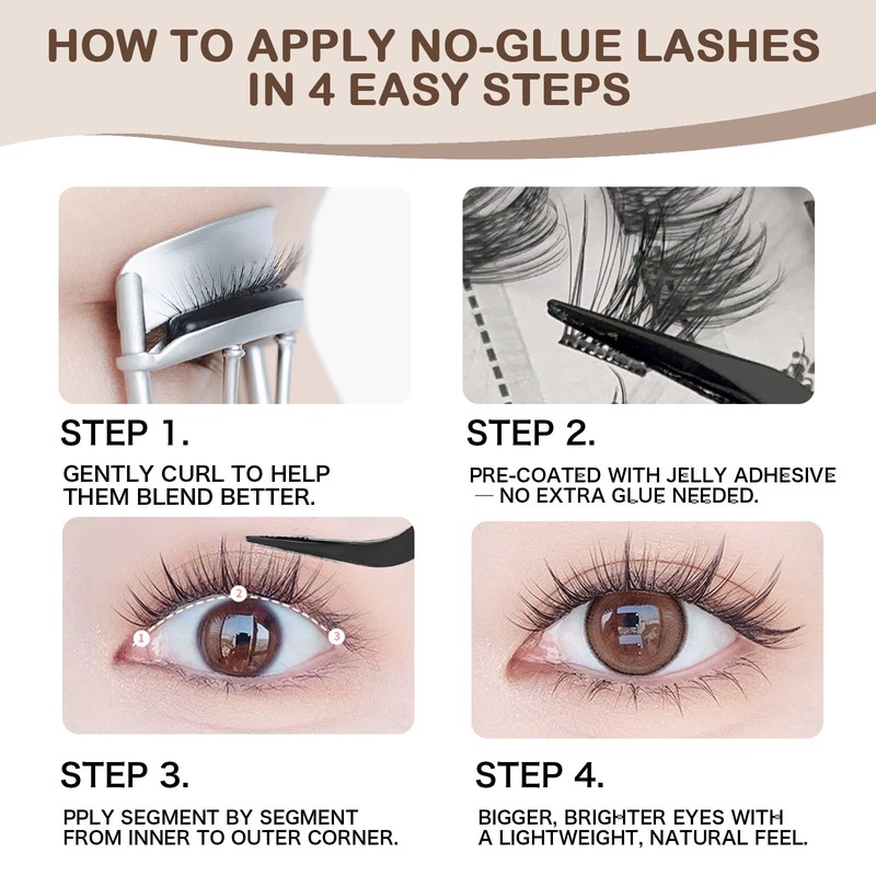 CoFier Pre Glued Wispy Lash Clusters Kit – 100 Pcs