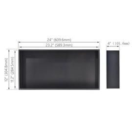 Greenspring 12" x 24" Shower Niche, Matte Black Stainless Steel Wall Niche for Bathroom Storage
