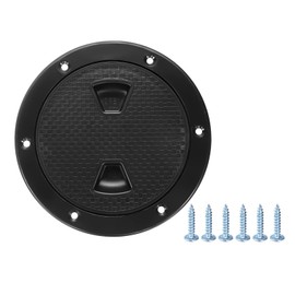 sourcing map Boat Hatch with Screws 4" Round Black