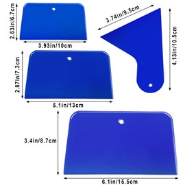 4 Pack Body Filler Spreaders Automotive Body Fillers, 3, 4, 5, 6 Inch Reusable Plastic Auto Spreaders for Applying Fillers, Putties, Glazes, Caulking Agents Car Body Maintenance and Paint, Blue