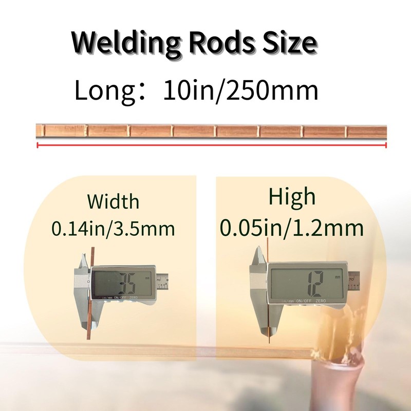 10Sticks Brazing Rods, Phosphor Copper Solder Welding Rods No Need