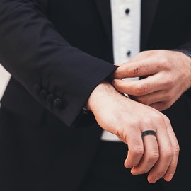 Boston Bay Diamonds Men's Black Ceramic 7mm Double Channel Accent Comfort Fit Wedding Band Ring, Size 10.5