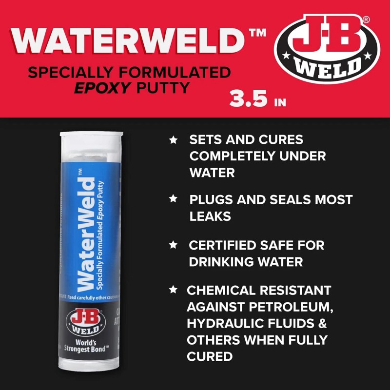 J-B Weld Jb Weld Waterweld 2Oz Epoxy Putty Stick Off
