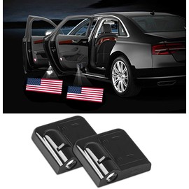 NewL 2 Pcs Led Car Door Welcome Light for American Flag Logo Symbol Projector Lights Ghost Shadow Light