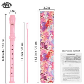 Haecsfl Recorder Instrument for Beginner Adults,8-Hole Soprano Descant Recorder Music Flute with with Cleaning Rod & Leather Case For Home Entertainment(2-Dense Unicorn)