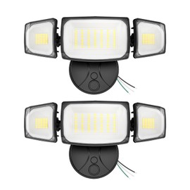 Olafus 80W Flood Lights Outdoor 2 Pack, Switch Controlled LED Security Lights 8000LM, 6500K Outside Floodlight, IP65 Waterproof Exterior Light Fixture for House, Yard, Garage, Wall/Eave Mount Black