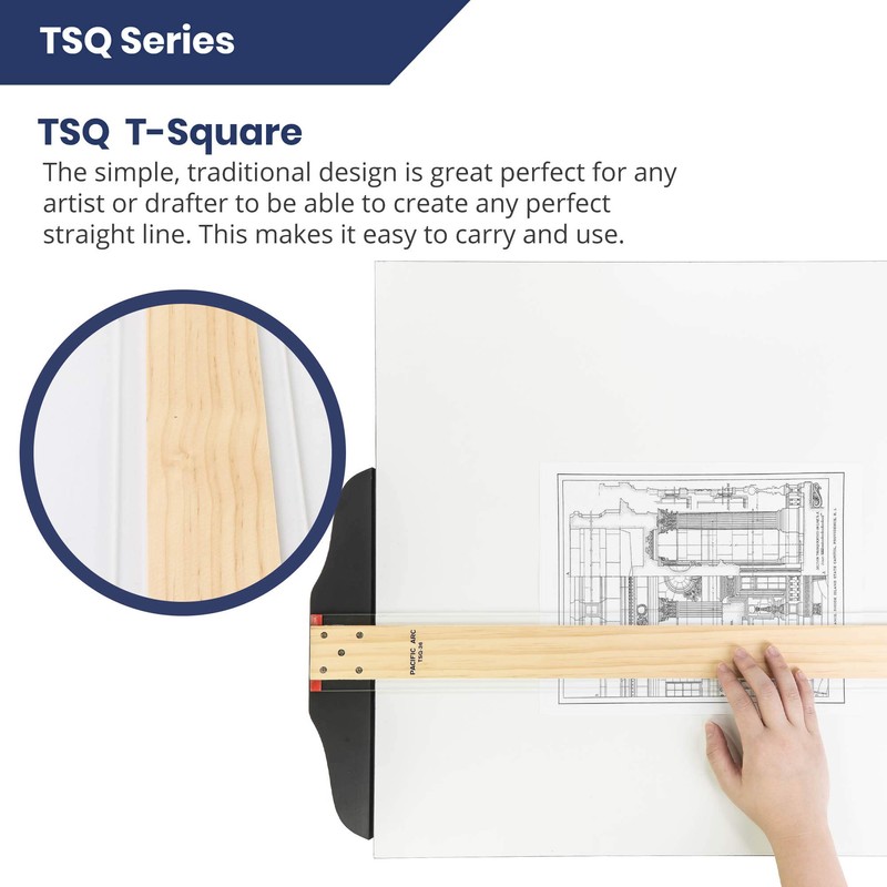 Pacific Arc 48 Inch T Square, Traditional Maple Blade with