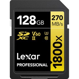 Lexar LSD1800128G-BNNNU Professional 1800x SDXC UHS-II Card Gold Series 128GB Bundle with Accessories Kit Including Reader & Case + LCD Screen Covers + Microfiber Cloth & More