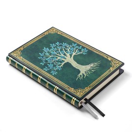 ZXHQ Diary with Lock, A5 Journal with Built-in Lock, 180° Lay Flat, Journal for Men & Women, Personal Planner Organizer, 220 Pages 120Gsm Paper, Tree of Life Cover, 5.9 x 8.5inch Dark Green