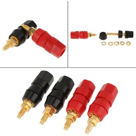 RUNCCI-YUN 10 pieces 4 mm banana socket, (black red) audio speaker connector, binding post banana plug panel mounting banana socket, for chassis HIFI audio