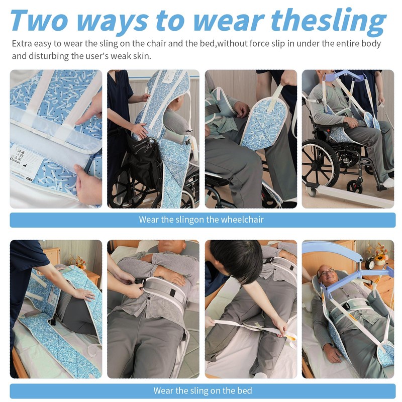 Lift Sling with Thick Pads for Patient-Heavy Duty for Bed