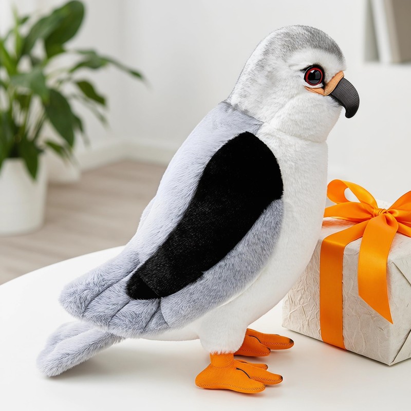 Frankiezhou Home Black-Winged Kite Plush Toy - Lifelike 10.7” Black-Winged