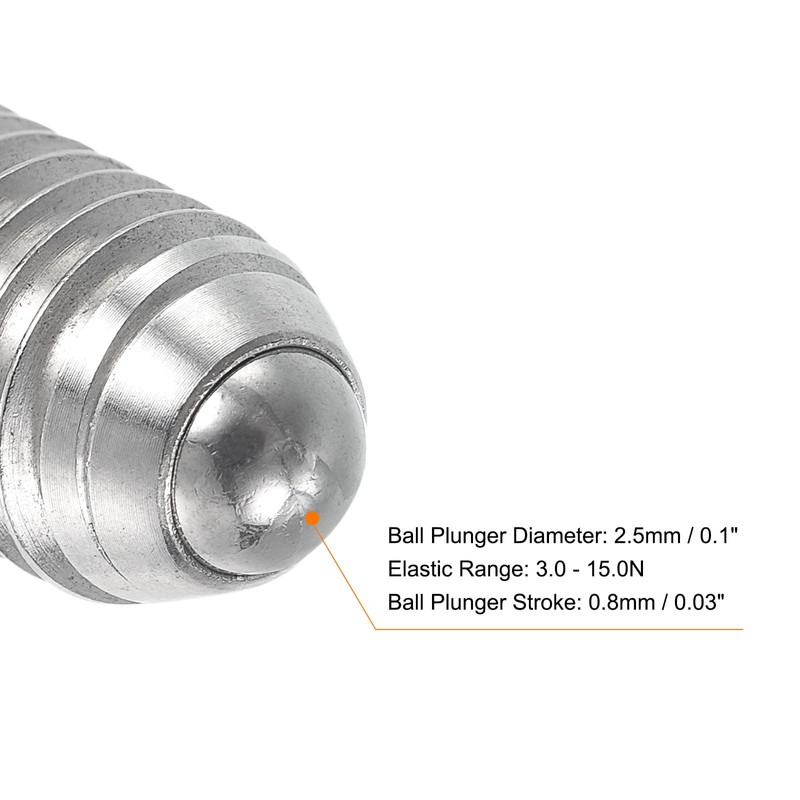 sourcing map Ball Point Set Screws, M4 x 6mm 304