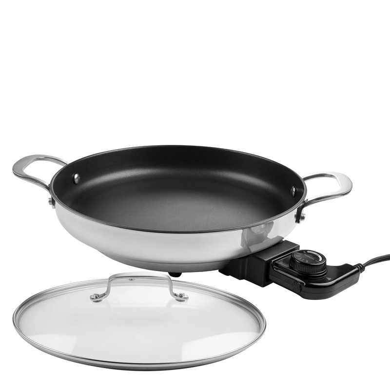 Electric Skillet By CucinaPro- 18/10 Stainless Steel, Frying Pan w
