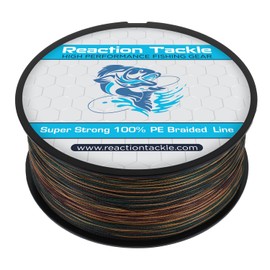 Reaction Tackle Braided Fishing Line Green Camo 8LB 500yd