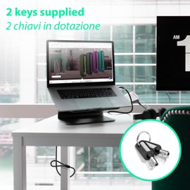 PC Security Cable 6ft Nano Steel Anti Theft Laptop Kensington Nanosaver Security Slots 2 Keys Nano Saver Security Lock PVC Coated 180cm