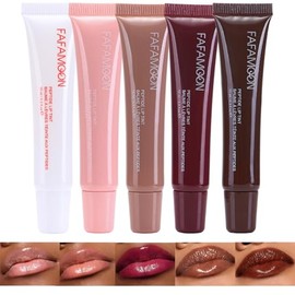Aceite hidratante de brillo labial de 5 colores, cinta, tostadas, gelatina de frambuesa, expreso, aceite de labios teñido blanco, hidratante, nutritiv