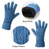 Women Warm Kint Beanie Hat Long Scarf Touchcreen Gloves Set