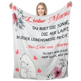 Geoyien Gifts for Mum, Mum Gift, 150 x 135 cm, Mum Birthday Gift, Mother Daughter Gift, Soft Blanket Women, Grey