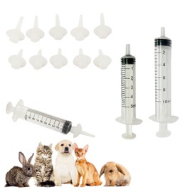 Artecare 10 Pcs Kitten Feeding Nipples and Nursing Syringe,Pet Nursing Nipples with Syringes,Nipples for Puppies Nipple for Kittens,Reusable for Newborn Kittens, Puppies, Rabbits,Small Animals