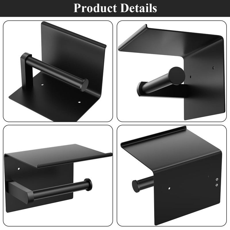 Tindbea Mega Size Toilet Paper Holder with Shelf + Towel
