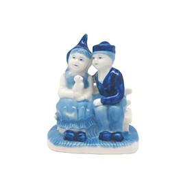 Essence of Europe Gifts E.H.G Delft Blue Figurine: Dutch Couple Sitting on Bench