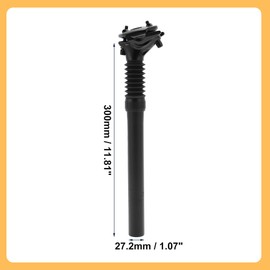 BULLSPANN Bicycle Saddle Post 27.2x300mm Bicycle Seatpost Replacement for Road Mountain Bike Aluminum Alloy Black