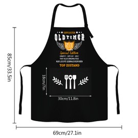 50th Birthday Man Gifts BBQ Apron for Men Funny Cooking Apron 50th Birthday Gift Kitchen Apron Cotton Apron Black Men Gift Ideas Birthday, BBQ Party