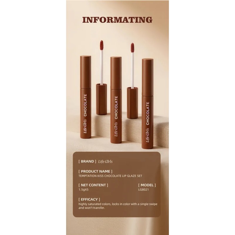 Q Set De Lápiz Labial Mate Con 5/10 Colores, Brillo