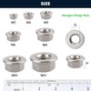 (50 PCS) M6-1.0 Hexagon Flange Nuts with Non-Serrated Flange Washer