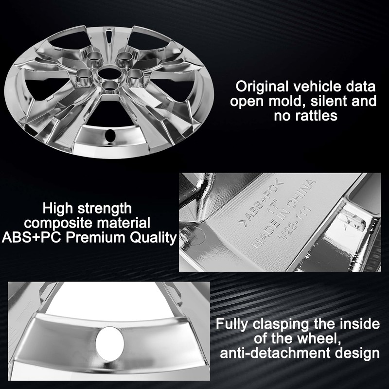 TULALUX Wheel Skins Compatible with Chevy Equinox 2010-2017; 17 inch