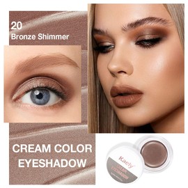 FeiCuiYun Cream Glitter Bronze Shimmer Metallic Eyeshadow Palette Makeup, Natural Single Mini Instant Holographic Eyeshadow For Women, Sombras Crema Para Ojos, Talc, Paraben & Cruelty Free, 20