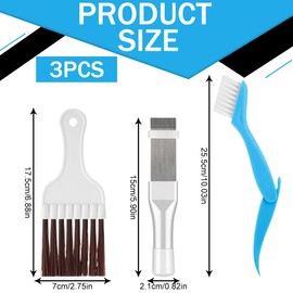 3-teiliges Reinigungsbürstenset für Klimaanlagen, Kondensator-Reinigungsbürste, Trockner-Reinigungsset, Reparaturwerkzeug für Metallheizkörper für Außengeräte