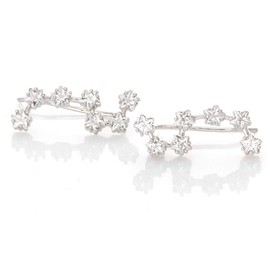 LAONATO CZ Big Dipper Constellation Ear Climber Earrings Plated Brass, Crystal
