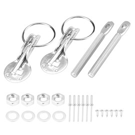 Bonnet Pin Lock Bonnet Pin Lock Kit Bonnet Pin Universal Bonnet Pin Pins Lock Latch Kit for Racing Cars (Silver)