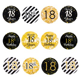 Catelves Pack of 216 18th Birthday Stickers, Stickers 18th Birthday Decoration, Happy 18th Birthday Stickers, 18th Anniversary Decoration Stickers Party Gift Decoration, 2 cm Sticker 18th Birthday Boy
