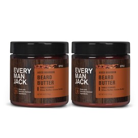 Every Man Jack Beard Butter- Aged Bourbon Fragrance - Rejuvenates, Hydrates, and Styles Dry Beards While Relieving Itch - Naturally Derived with Cocoa Butter and Shea Butter - 4-ounce (2 pack)