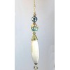 Long Blonde Light Wood with Cream & Metallic Green Iridescent