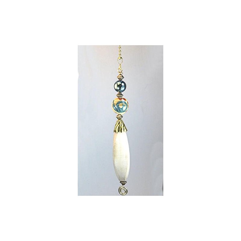 Long Blonde Light Wood with Cream & Metallic Green Iridescent