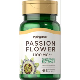Piping Rock Passion Flower Capsules | 1100mg | 90 Count | Non-GMO Extract | by Piping Rock