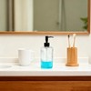500ml/17 Oz Textured Hand Glass Soap Dispenser with Black Plastic