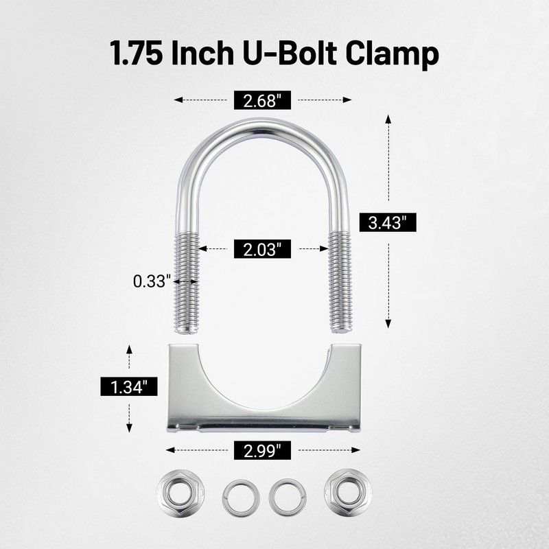 EVIL ENERGY 1.75" Heavy Duty U Bolt Exhaust Clamp, 1