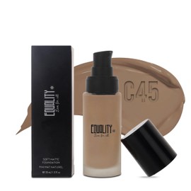 EQUALITY Cashmere Foundation, Water resistant, Medium to Full coverage, Soft matt finish, 12 hour wear Shine control, Cruelty Free, Paraben Free, 33ml/1.12 Fl Oz - C45