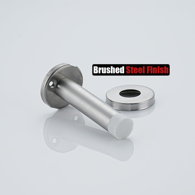 JQK Door Stopper, 304 Stainless Steel Thicken 1mm Sound Dampening